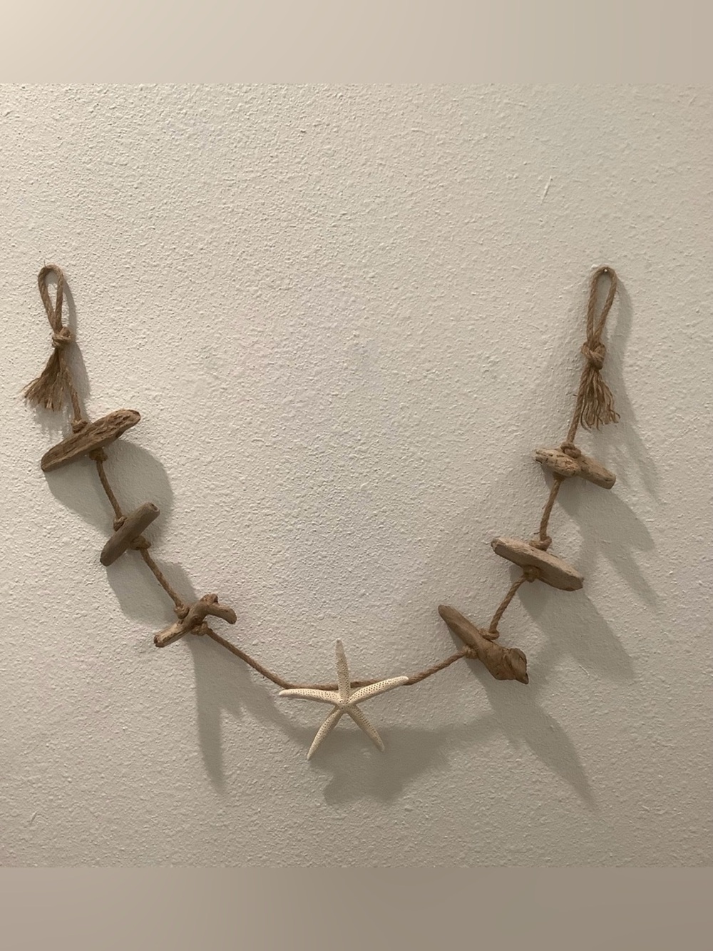 Driftwood Art, Driftwood & Large Starfish Mobile , Driftwood & Starfish Coastal